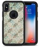 Brown Blue and Tan Circle Leaf Pattern - iPhone X OtterBox Case & Skin Kits