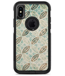 Brown Blue and Tan Circle Leaf Pattern - iPhone X OtterBox Case & Skin Kits