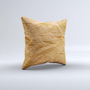 Brown Crumpled Paper Ink-Fuzed Decorative Throw Pillow