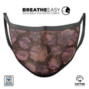 Brown Floral Succulents - Made in USA Mouth Cover Unisex Anti-Dust Cotton Blend Reusable & Washable Face Mask with Adjustable Sizing for Adult or Child