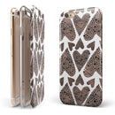 Brown Pebble Hearts iPhone 6/6s or 6/6s Plus 2-Piece Hybrid INK-Fuzed Case