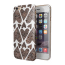 Brown Pebble Hearts iPhone 6/6s or 6/6s Plus 2-Piece Hybrid INK-Fuzed Case