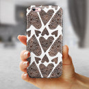Brown Pebble Hearts iPhone 6/6s or 6/6s Plus 2-Piece Hybrid INK-Fuzed Case
