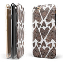 Brown Pebble Hearts iPhone 6/6s or 6/6s Plus 2-Piece Hybrid INK-Fuzed Case
