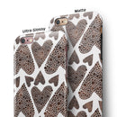 Brown Pebble Hearts iPhone 6/6s or 6/6s Plus 2-Piece Hybrid INK-Fuzed Case