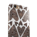 Brown Pebble Hearts iPhone 6/6s or 6/6s Plus 2-Piece Hybrid INK-Fuzed Case