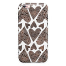 Brown Pebble Hearts iPhone 6/6s or 6/6s Plus 2-Piece Hybrid INK-Fuzed Case