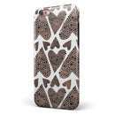 Brown Pebble Hearts iPhone 6/6s or 6/6s Plus 2-Piece Hybrid INK-Fuzed Case