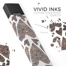 Brown Pebble Hearts - Premium Decal Protective Skin-Wrap Sticker compatible with the Juul Labs vaping device