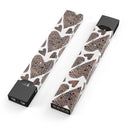 Brown Pebble Hearts - Premium Decal Protective Skin-Wrap Sticker compatible with the Juul Labs vaping device