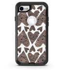 Brown Pebble Hearts - iPhone 7 or 8 OtterBox Case & Skin Kits