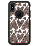 Brown Pebble Hearts - iPhone X OtterBox Case & Skin Kits