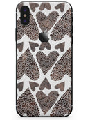 Brown Pebble Hearts - iPhone X Skin-Kit