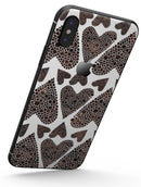 Brown Pebble Hearts - iPhone X Skin-Kit