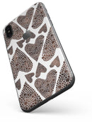 Brown Pebble Hearts - iPhone X Skin-Kit