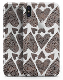 Brown Pebble Hearts - iPhone X Skin-Kit