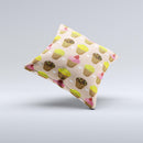 Brown Pink and Yellow Cupcake Collage ink-Fuzed Decorative Throw Pillow