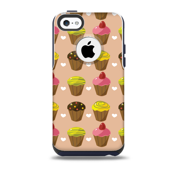 Brown, Pink and Yellow Cupcake Collage Skin for the iPhone 5c OtterBox Commuter Case