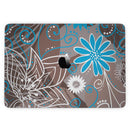 MacBook Pro with Touch Bar Skin Kit - Brown_Surface_with_Blue_and_White_Whymsical_Floral_Pattern-MacBook_13_Touch_V3.jpg?