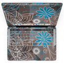 MacBook Pro with Touch Bar Skin Kit - Brown_Surface_with_Blue_and_White_Whymsical_Floral_Pattern-MacBook_13_Touch_V4.jpg?