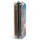 Brown Surface with Blue and White Whymsical Floral Pattern iPhone 6/6s or 6/6s Plus 2-Piece Hybrid INK-Fuzed Case