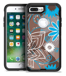 Brown Surface with Blue and White Whymsical Floral Pattern - iPhone 7 Plus/8 Plus OtterBox Case & Skin Kits