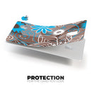 Brown Surface with Blue and White Whymsical Floral Pattern - Premium Protective Decal Skin-Kit for the Apple Credit Card