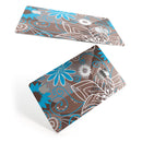 Brown Surface with Blue and White Whymsical Floral Pattern - Premium Protective Decal Skin-Kit for the Apple Credit Card