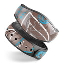 Brown Surface with Blue and White Whymsical Floral Pattern - Decal Skin Wrap Kit for the Disney Magic Band