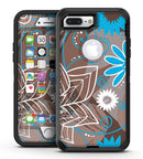 Brown Surface with Blue and White Whymsical Floral Pattern - iPhone 7 Plus/8 Plus OtterBox Case & Skin Kits
