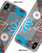 Brown Surface with Blue and White Whymsical Floral Pattern - iPhone X Clipit Case