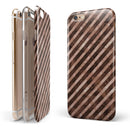 Brown Watercolor Diagonal Stripes iPhone 6/6s or 6/6s Plus 2-Piece Hybrid INK-Fuzed Case