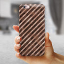 Brown Watercolor Diagonal Stripes iPhone 6/6s or 6/6s Plus 2-Piece Hybrid INK-Fuzed Case