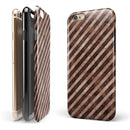 Brown Watercolor Diagonal Stripes iPhone 6/6s or 6/6s Plus 2-Piece Hybrid INK-Fuzed Case