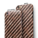Brown Watercolor Diagonal Stripes iPhone 6/6s or 6/6s Plus 2-Piece Hybrid INK-Fuzed Case