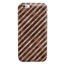 Brown Watercolor Diagonal Stripes iPhone 6/6s or 6/6s Plus 2-Piece Hybrid INK-Fuzed Case