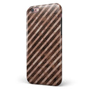 Brown Watercolor Diagonal Stripes iPhone 6/6s or 6/6s Plus 2-Piece Hybrid INK-Fuzed Case