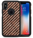 Brown Watercolor Diagonal Stripes - iPhone X OtterBox Case & Skin Kits