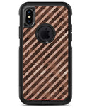 Brown Watercolor Diagonal Stripes - iPhone X OtterBox Case & Skin Kits
