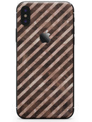 Brown Watercolor Diagonal Stripes - iPhone X Skin-Kit