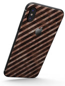 Brown Watercolor Diagonal Stripes - iPhone X Skin-Kit