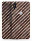 Brown Watercolor Diagonal Stripes - iPhone X Skin-Kit