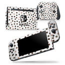 Brown Watercolor Dots over White - Skin Wrap Decal for Nintendo Switch Lite Console & Dock - 3DS XL - 2DS - Pro - DSi - Wii - Joy-Con Gaming Controller