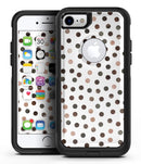 Brown Watercolor Dots over White - iPhone 7 or 8 OtterBox Case & Skin Kits