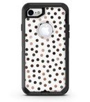 Brown Watercolor Dots over White - iPhone 7 or 8 OtterBox Case & Skin Kits