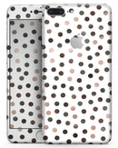 Brown Watercolor Dots over White - Skin-kit for the iPhone 8 or 8 Plus