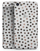 Brown Watercolor Dots over White - Skin-kit for the iPhone 8 or 8 Plus