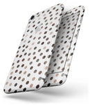 Brown Watercolor Dots over White - Skin-kit for the iPhone 8 or 8 Plus