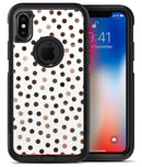 Brown Watercolor Dots over White - iPhone X OtterBox Case & Skin Kits
