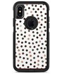 Brown Watercolor Dots over White - iPhone X OtterBox Case & Skin Kits